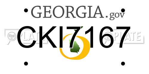 CKI7167 Georgia License Plate