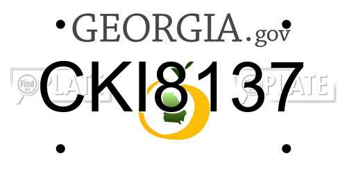 CKI8137 Georgia License Plate