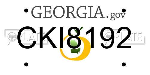 CKI8192 Georgia License Plate