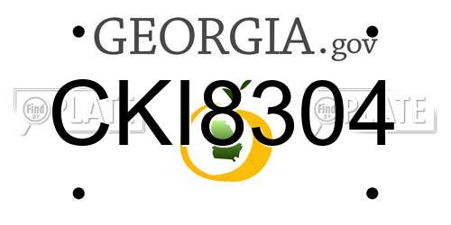 CKI8304 Georgia License Plate