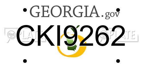 CKI9262 Georgia License Plate