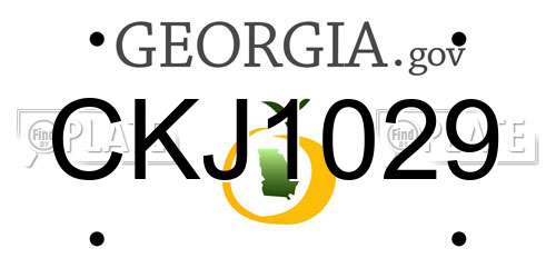 CKJ1029 Georgia License Plate