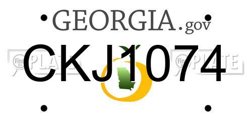 CKJ1074 Georgia License Plate
