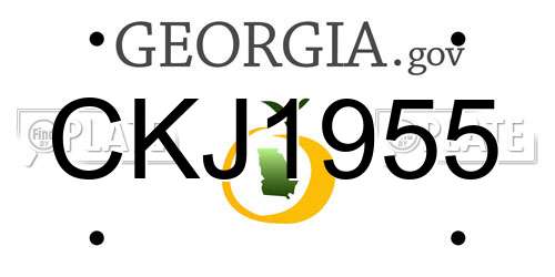 CKJ1955 Georgia License Plate