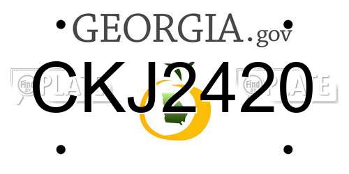 CKJ2420 Georgia License Plate