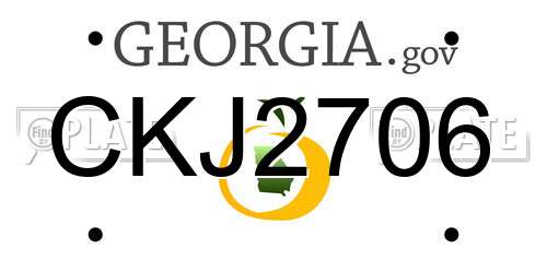 CKJ2706 Georgia License Plate