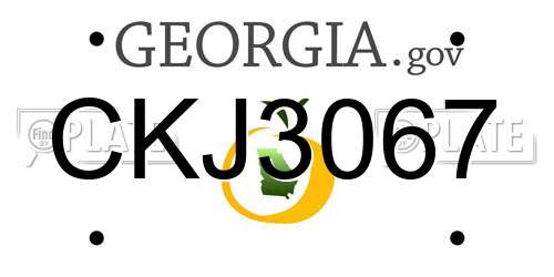 CKJ3067 Georgia License Plate