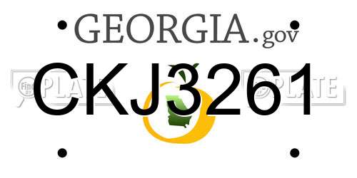 CKJ3261 Georgia License Plate