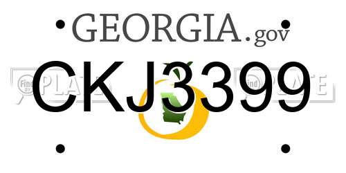CKJ3399 Georgia License Plate