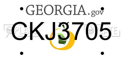 CKJ3705 Georgia License Plate