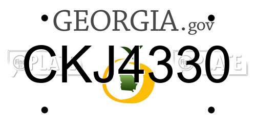 CKJ4330 Georgia License Plate