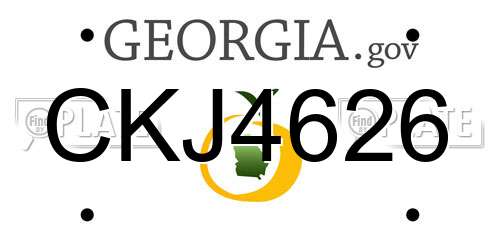CKJ4626 Georgia License Plate
