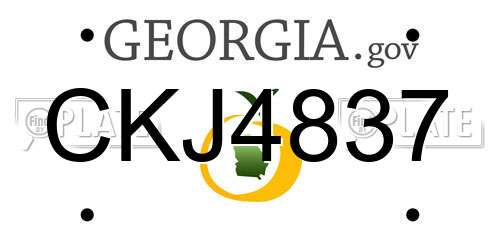 CKJ4837 Georgia License Plate