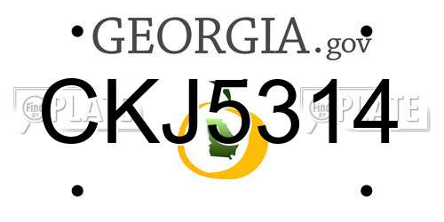 CKJ5314 Georgia License Plate
