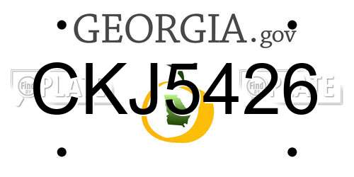 CKJ5426 Georgia License Plate