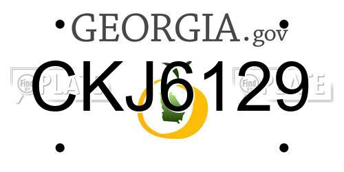 CKJ6129 Georgia License Plate