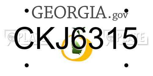 CKJ6315 Georgia License Plate