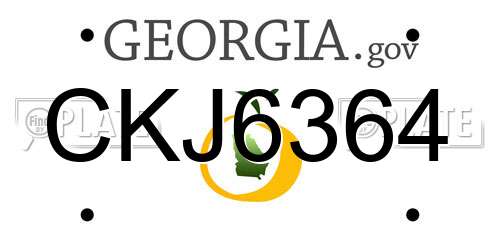 CKJ6364 Georgia License Plate