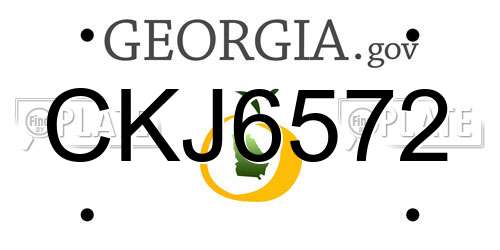 CKJ6572 Georgia License Plate