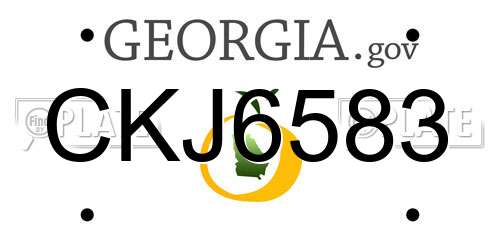 CKJ6583 Georgia License Plate