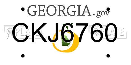 CKJ6760 Georgia License Plate