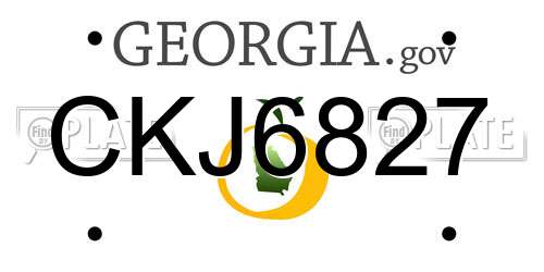 CKJ6827 Georgia License Plate