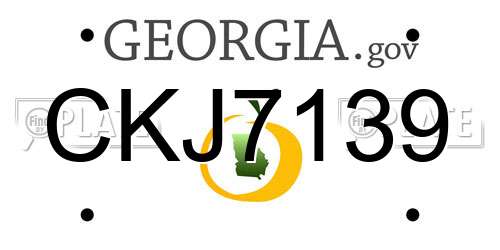 CKJ7139 Georgia License Plate