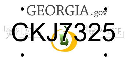 CKJ7325 Georgia License Plate