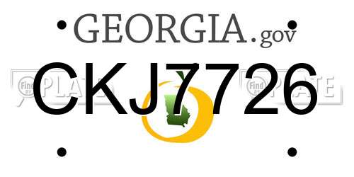 CKJ7726 Georgia License Plate