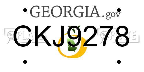 CKJ9278 Georgia License Plate