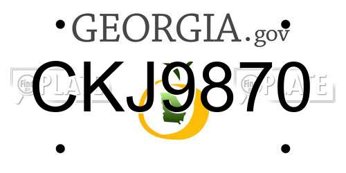 CKJ9870 Georgia License Plate