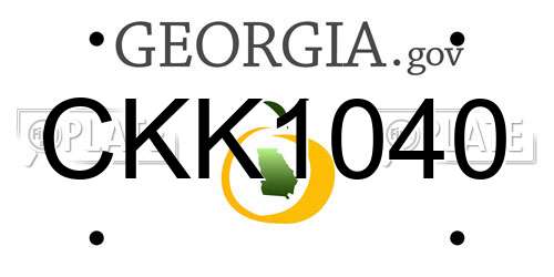 CKK1040 Georgia License Plate