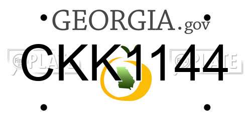 CKK1144 Georgia License Plate