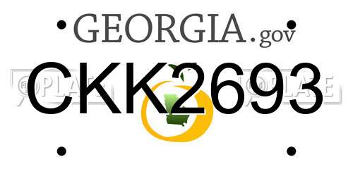 CKK2693 Georgia License Plate