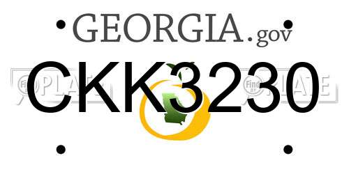 CKK3230 Georgia License Plate