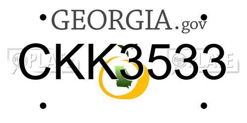 CKK3533 Georgia License Plate