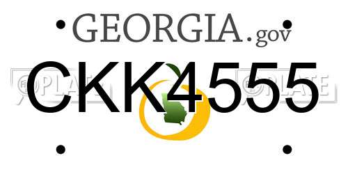 CKK4555 Georgia License Plate