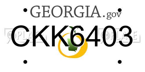 CKK6403 Georgia License Plate