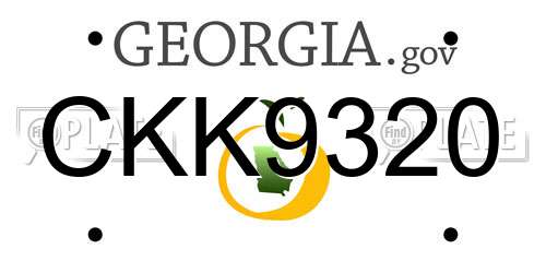 CKK9320 Georgia License Plate