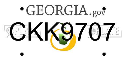 CKK9707 Georgia License Plate