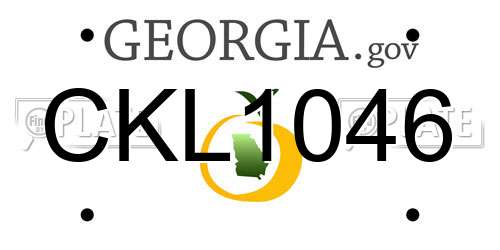 CKL1046 Georgia License Plate