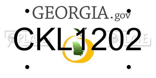 CKL1202 Georgia License Plate