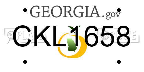 CKL1658 Georgia License Plate