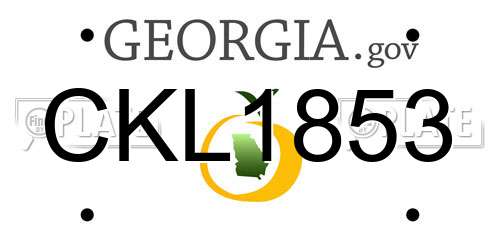 CKL1853 Georgia License Plate
