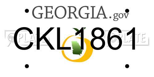 CKL1861 Georgia License Plate