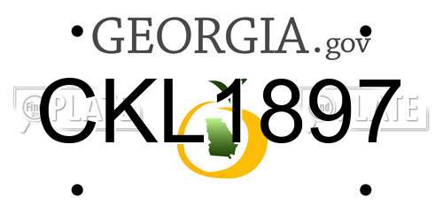 CKL1897 Georgia License Plate