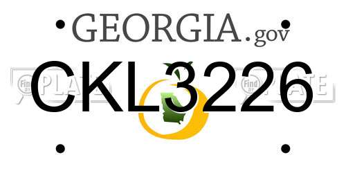 CKL3226 Georgia License Plate