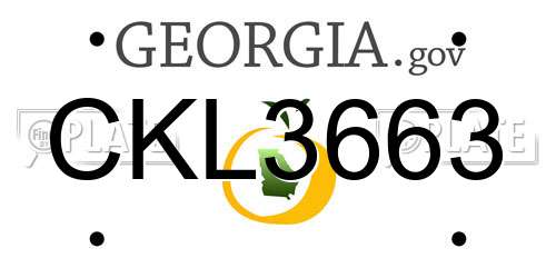 CKL3663 Georgia License Plate