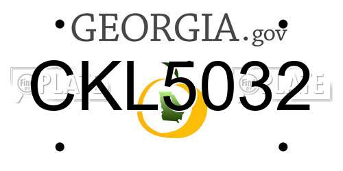 CKL5032 Georgia License Plate