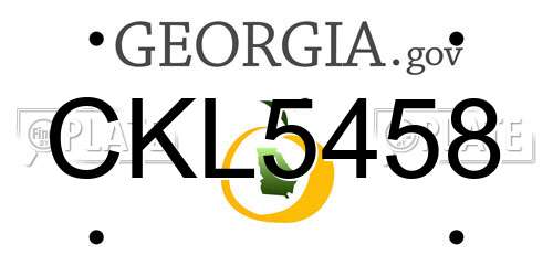 CKL5458 Georgia License Plate